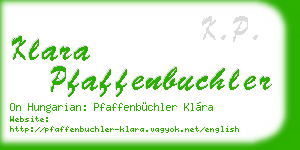 klara pfaffenbuchler business card