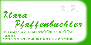 klara pfaffenbuchler business card